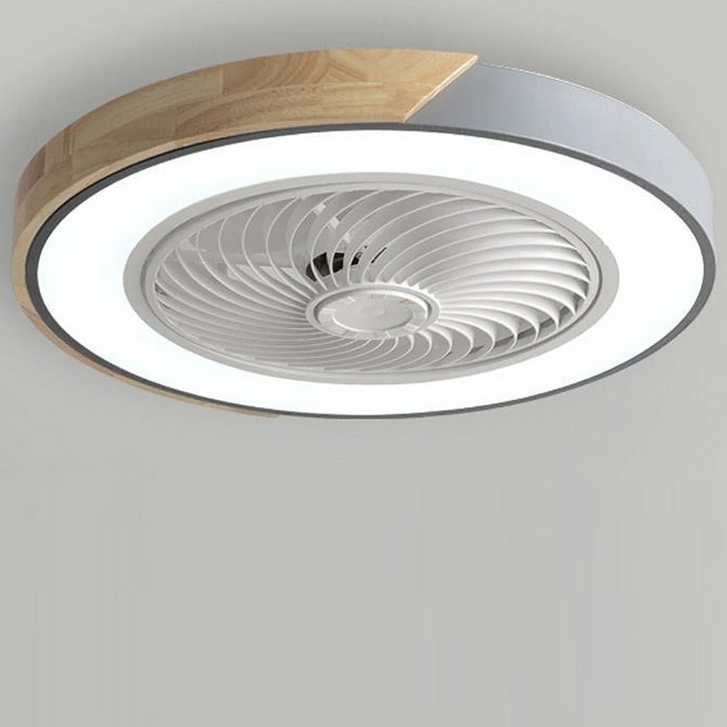 DC ceiling fan with LED light bladeless flush mount remote control round square