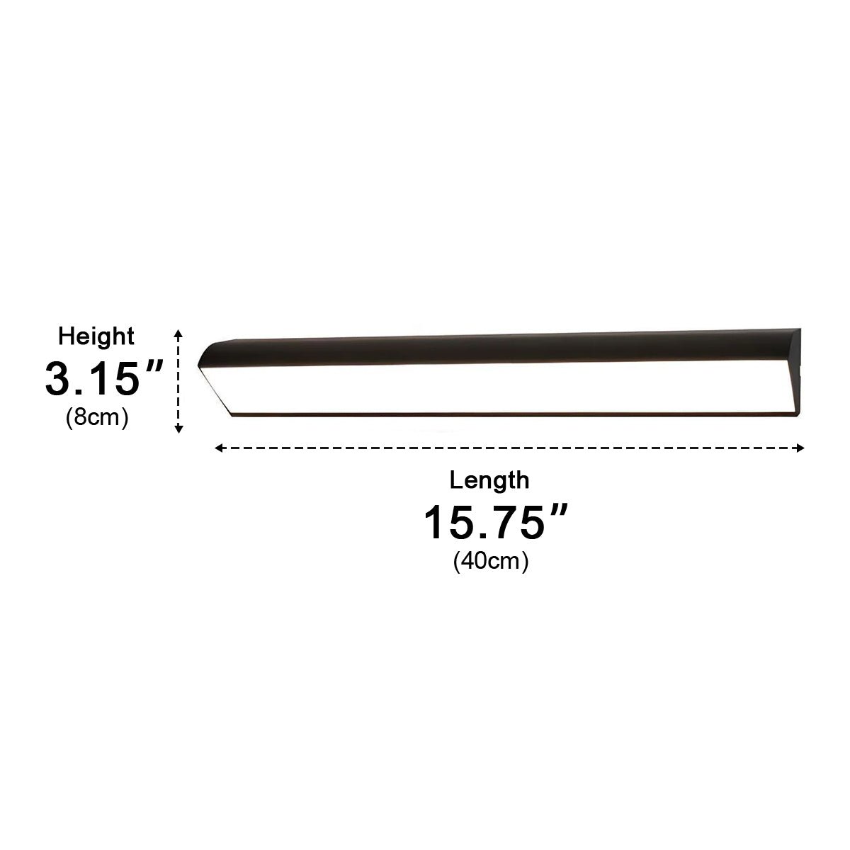 Linear outdoor wall light black LED strip IP65 waterproof, modern exterior porch light