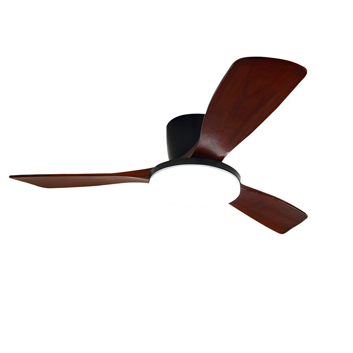 DC ceiling fan with LED light, Nordic wood blades, 6-speed DC motor, warm white 3000K