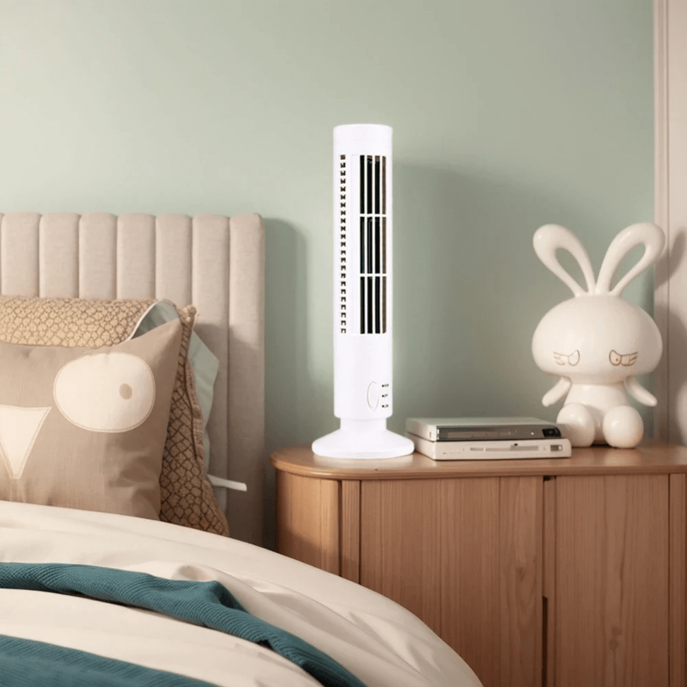 Bladeless cooling fan portable LED tower design 2-speed desktop fan