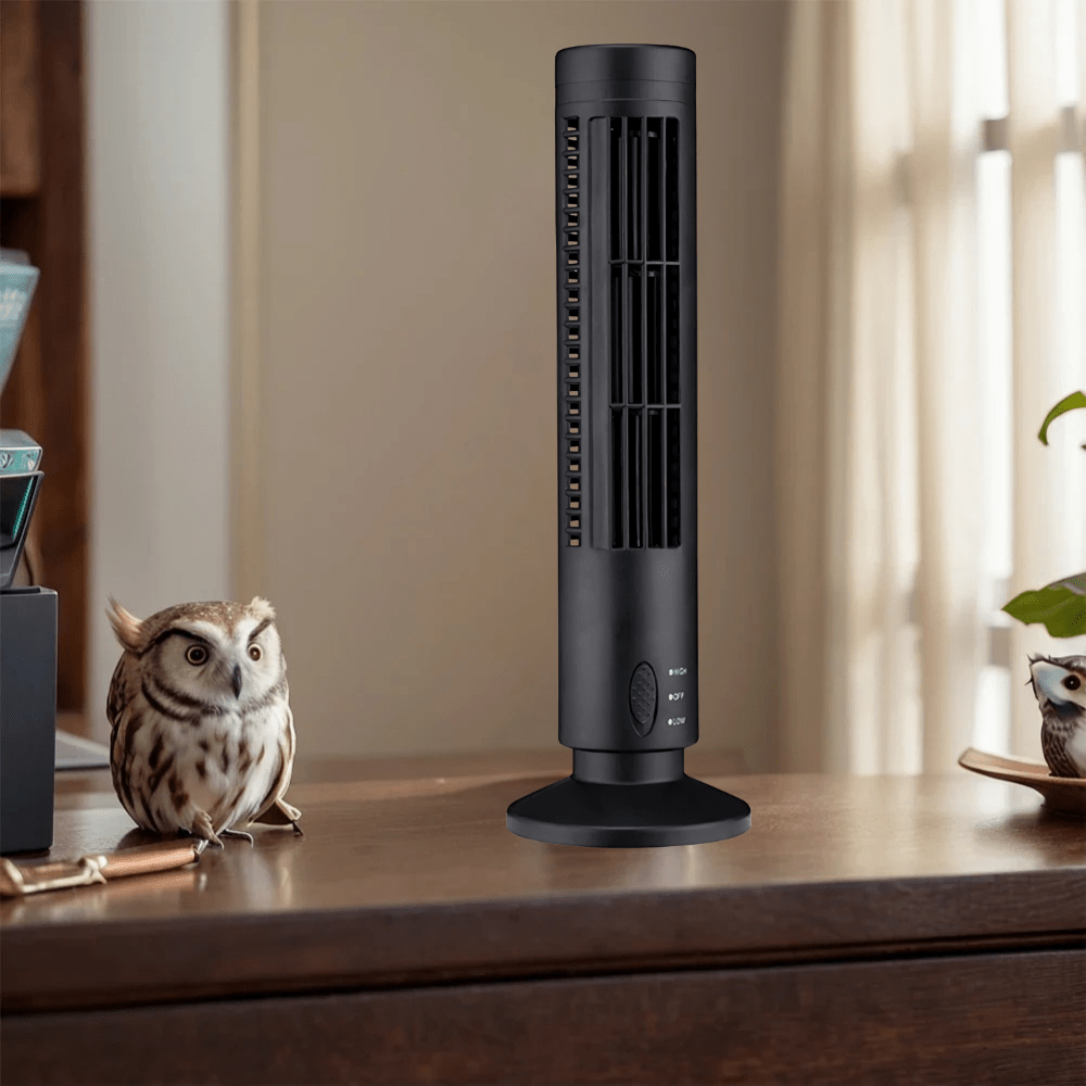 Bladeless cooling fan portable LED tower design 2-speed desktop fan