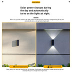Solar Outdoor Wall Light | Up Down Glow, Wireless, IP65