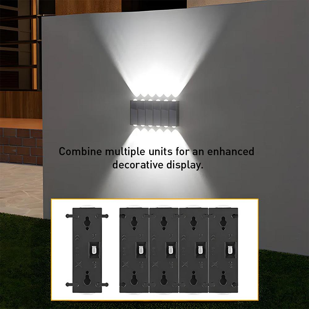 Solar Outdoor Wall Light | Up Down Glow, Wireless, IP65