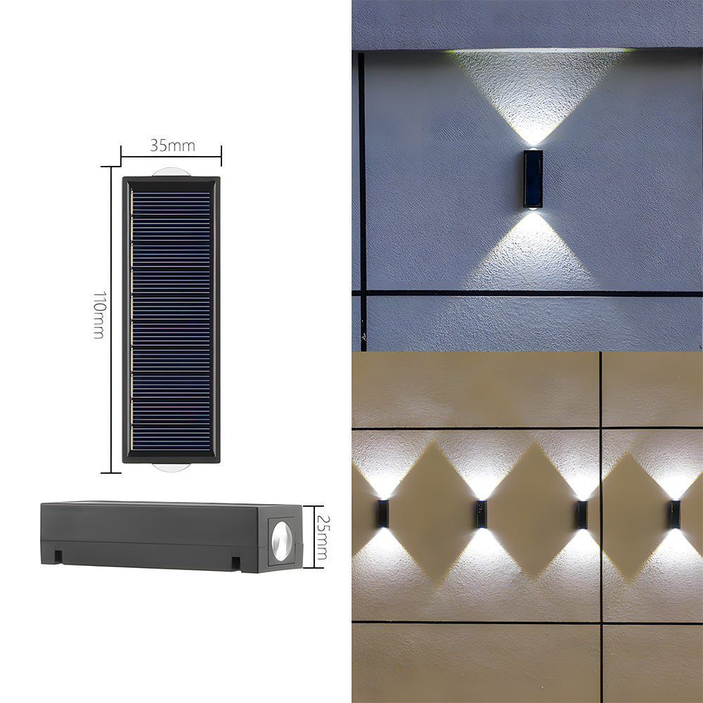 Solar Outdoor Wall Light | Up Down Glow, Wireless, IP65