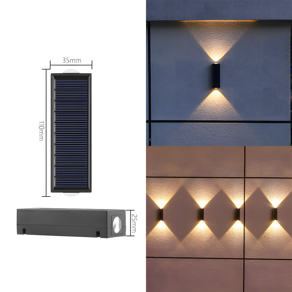 Solar Outdoor Wall Light | Up Down Glow, Wireless, IP65