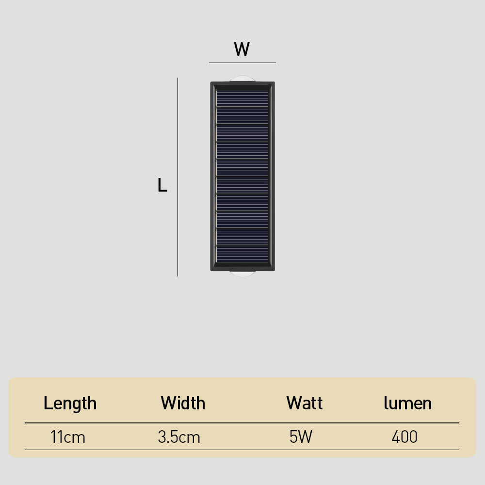 Solar Outdoor Wall Light | Up Down Glow, Wireless, IP65
