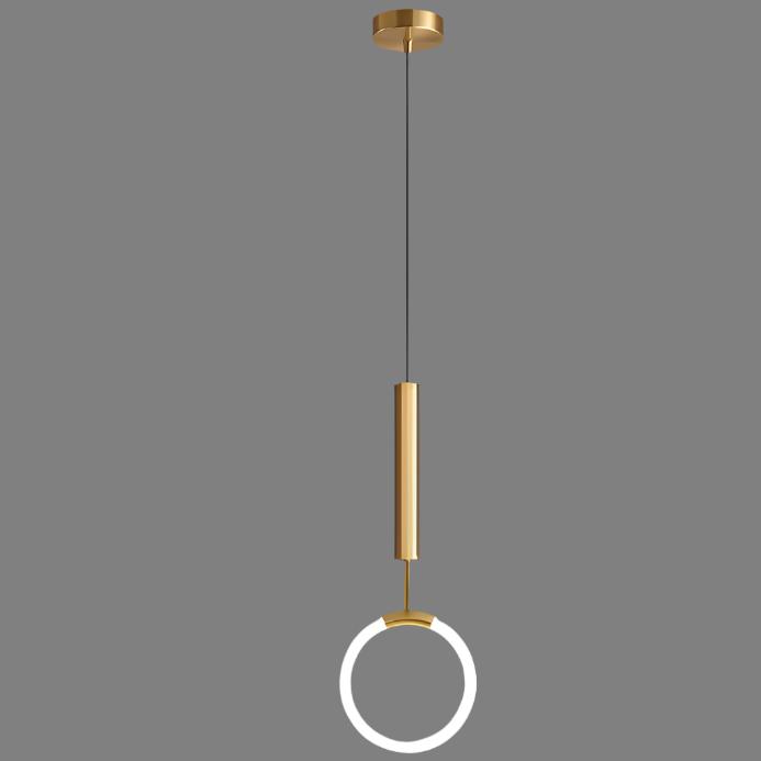 Brass pendant light minimalist Nordic design, gold metal kitchen island hanging lamp