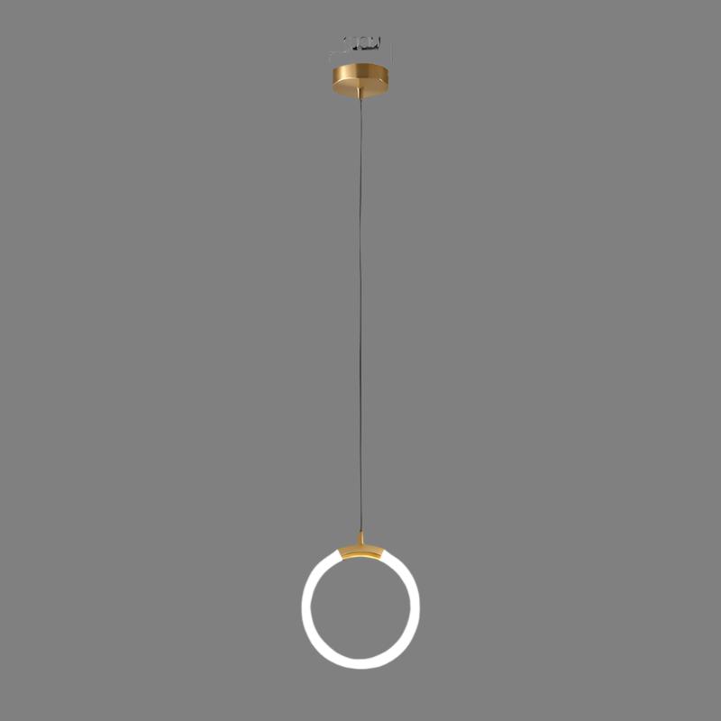 Brass pendant light minimalist Nordic design, gold metal kitchen island hanging lamp