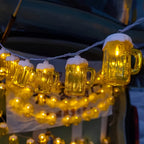 LED Beer Mug String Lights Oktoberfest decoration battery powered set of 2