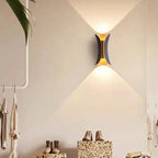 Outdoor LED wall light IP65 waterproof, curved metal and acrylic, garden and corridor