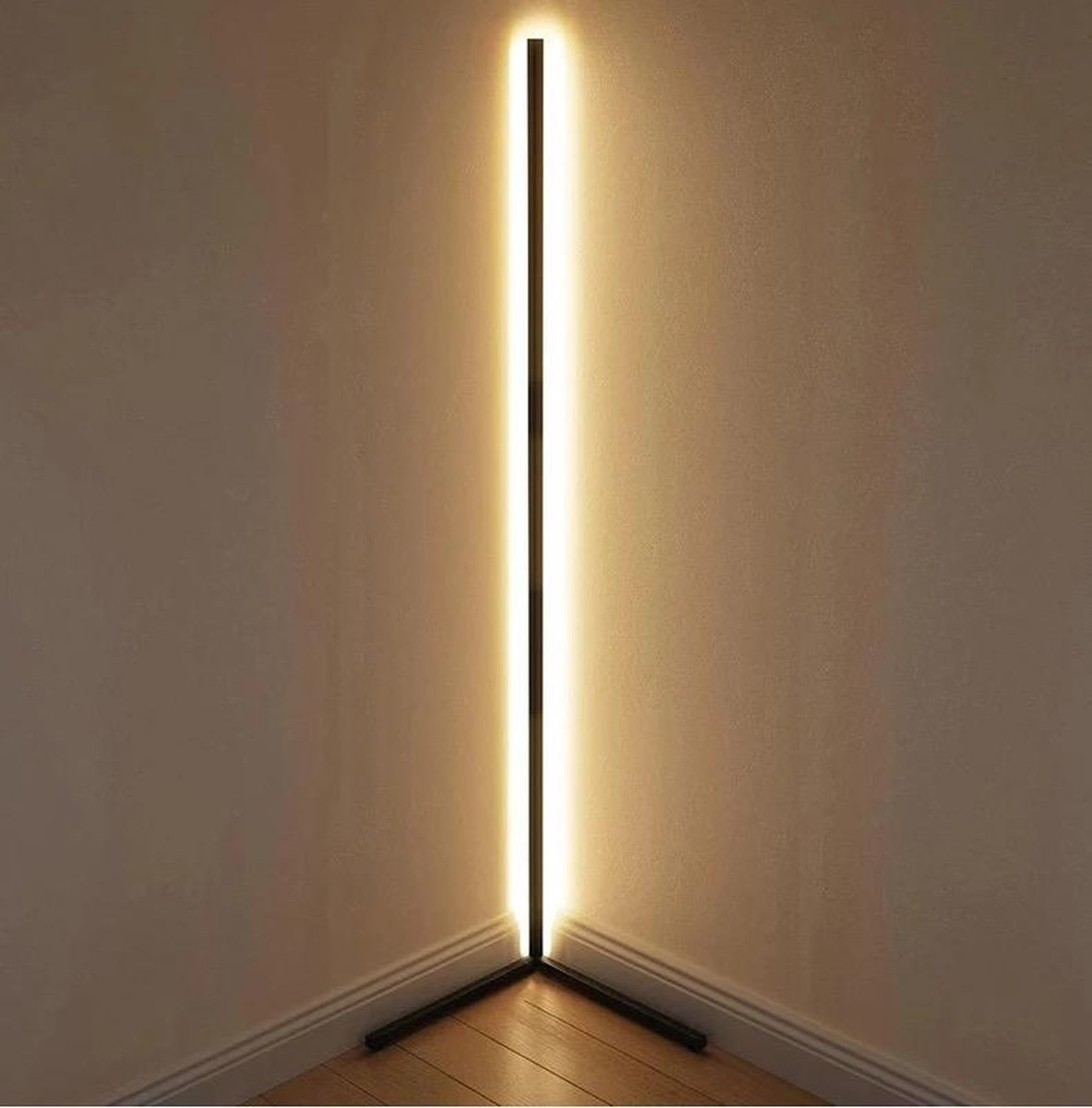 Nordic LED floor lamp with remote control, RGB and warm white lighting, 142cm slim design