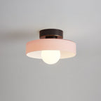 Ceiling light with round glass shade, Bauhaus LED fixture for living room and hallway