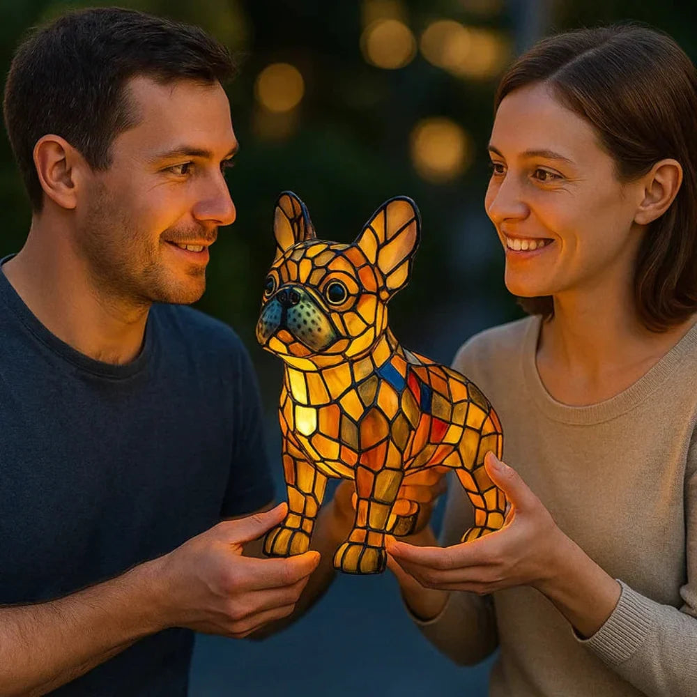 Table lamp stained glass style animal night light, USB powered