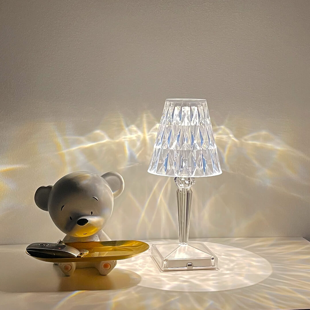 Cordless Crystal Table Lamp | Touch Control, USB Rechargeable