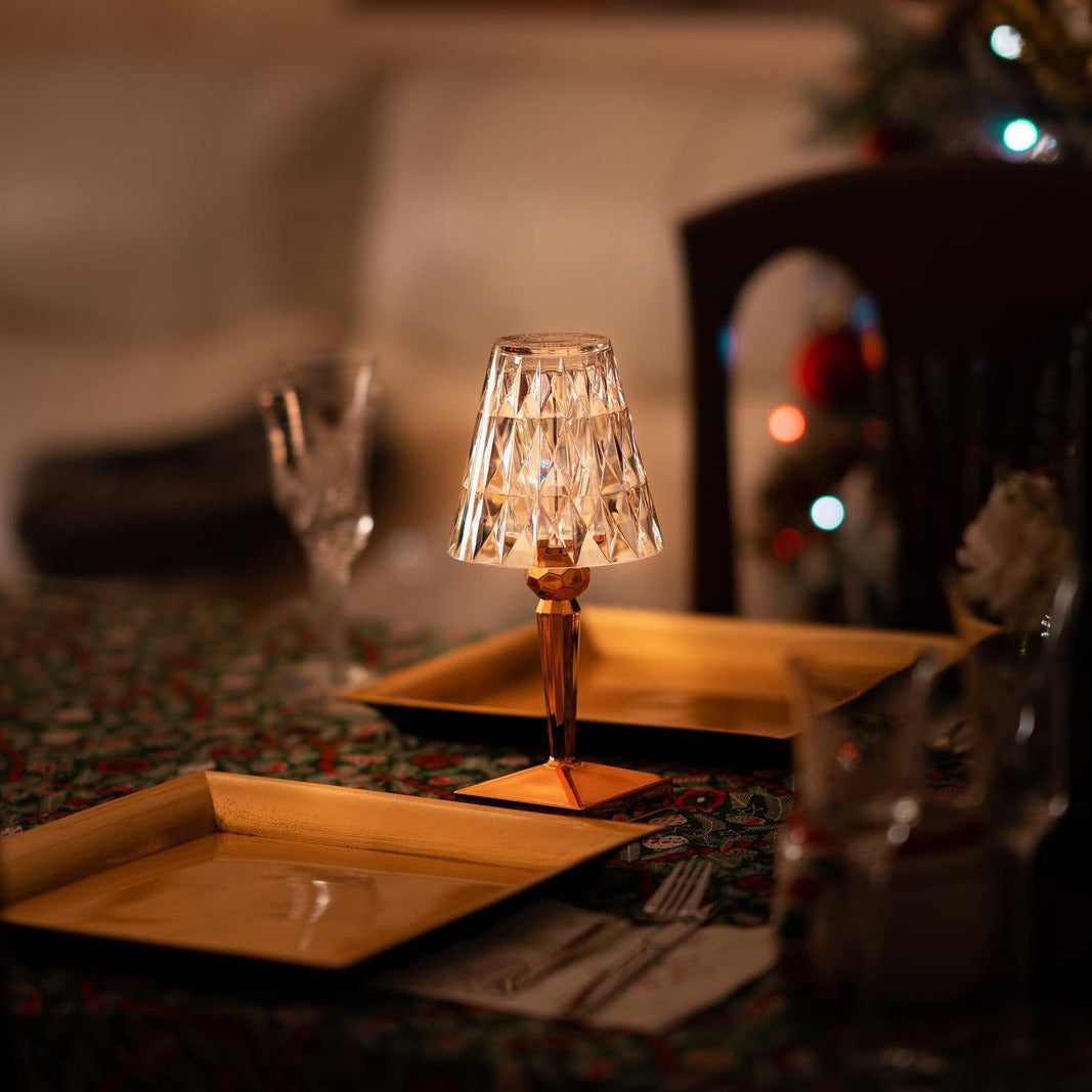 Cordless Crystal Table Lamp | Touch Control, USB Rechargeable