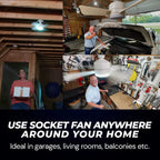 2-in-1 dimmable socket fan E26 E27 with remote control, LED ceiling fan