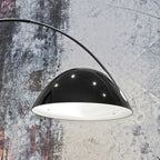 Black metal fishing rod arc floor lamp, modern standing light for living room