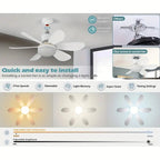 2-in-1 dimmable socket fan E26 E27 with remote control, LED ceiling fan