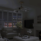 DC ceiling fan with LED light, gold crystal chandelier design, 60cm, 6 speeds with remote control