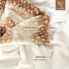 Reversible Plush Blanket Deer | Double-Sided Fleece Throw