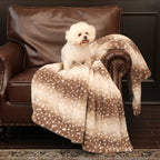 Reversible Plush Blanket Deer | Double-Sided Fleece Throw