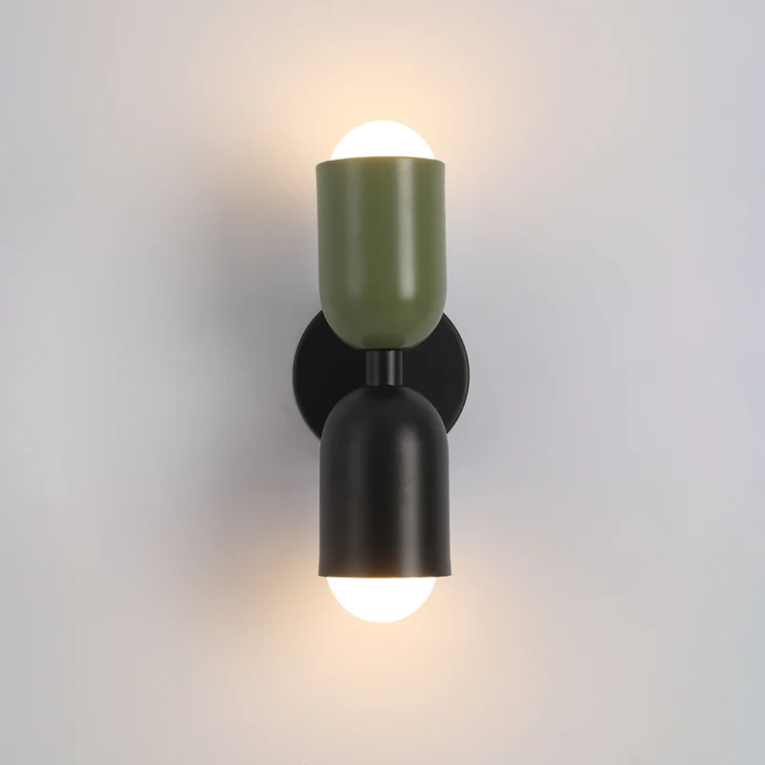Nina | LED Wall Sconce | 2-Light Modern Cylinder Design | Metal, Warm White