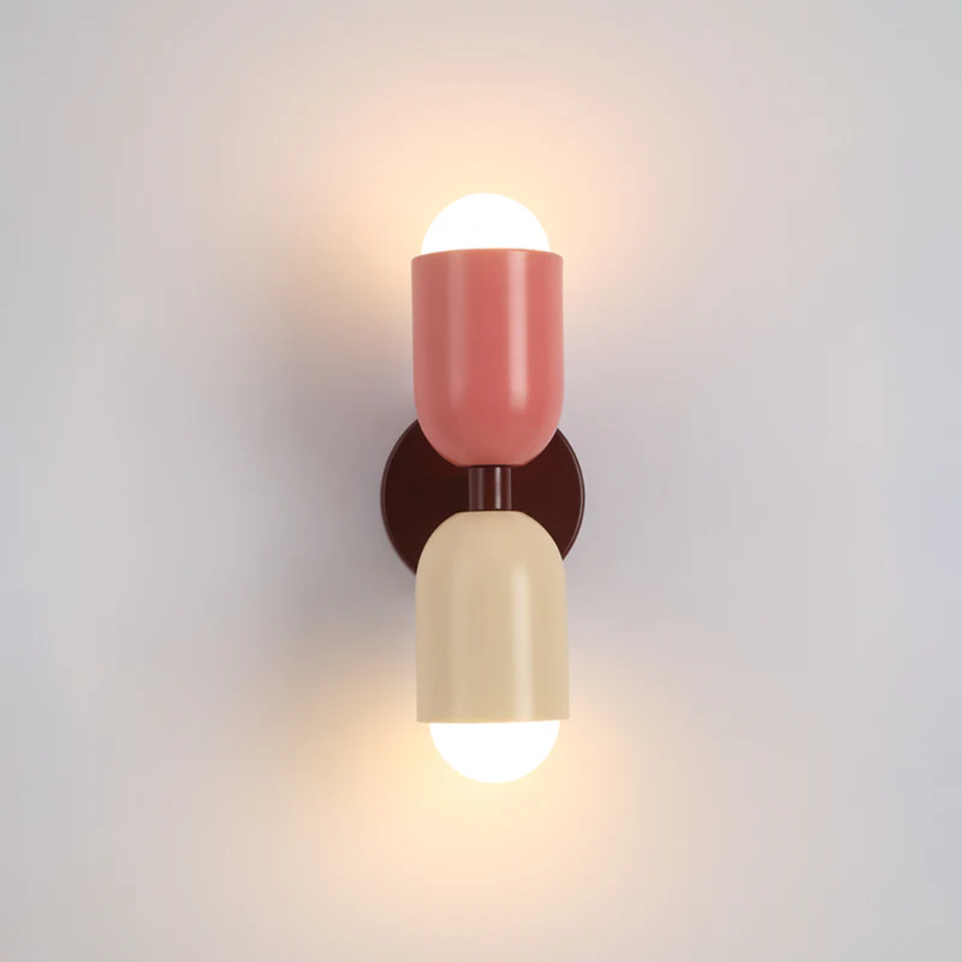 Nina | LED Wall Sconce | 2-Light Modern Cylinder Design | Metal, Warm White