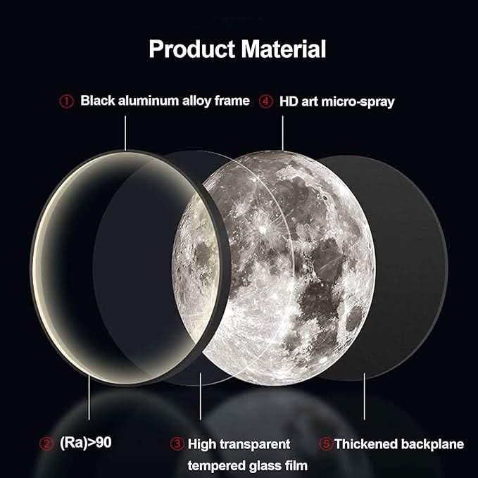 Moon lamp LED bedroom night light with realistic moon surface and soft warm glow