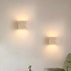 Outdoor wall light travertine stone square LED minimalist up-down illumination