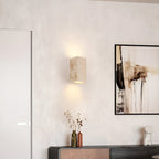 Outdoor wall light travertine stone square LED minimalist up-down illumination