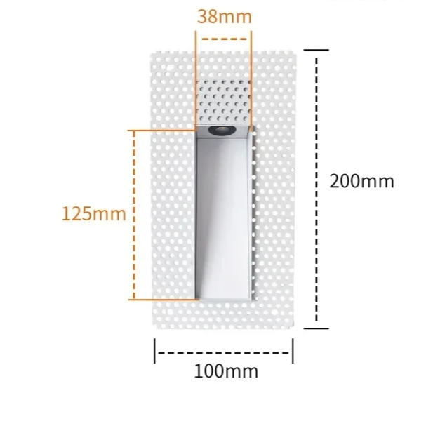 Frameless LED sensor wall light recessed design with motion sensor and soft downward glow
