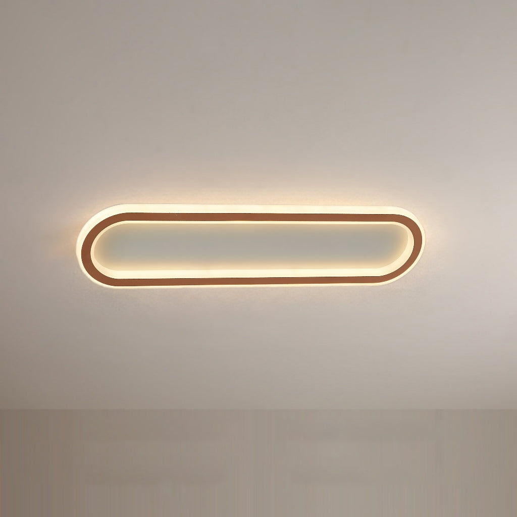 LED ceiling light minimalist elliptical metal acrylic in black, gold, rose gold flush mount