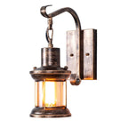 Industrial retro indoor wall lamp with metal body, E27 base, black and bronze finish