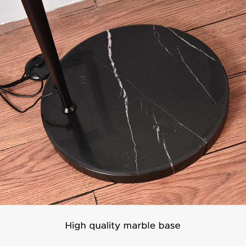 Black metal fishing rod arc floor lamp, modern standing light for living room
