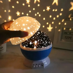 Star projector night table lamp with rotating dome, USB rechargeable LED