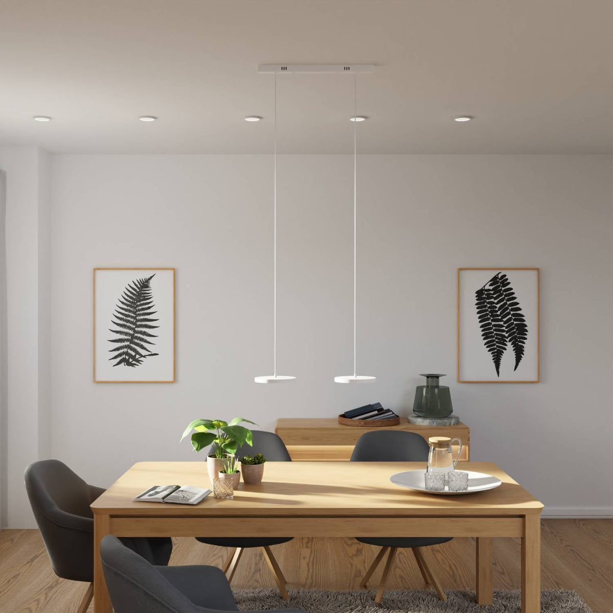 Pendant light dimmable warm white multi-light smart home WiFi Bluetooth