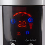 Outdoor misting fan portable evaporative cooler pedestal oscillating white LED display