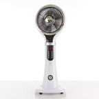 Outdoor misting fan portable evaporative cooler pedestal oscillating white LED display