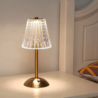 Luna | Cordless Table Lamp | Rechargeable, Touch Control, Crystal Shade