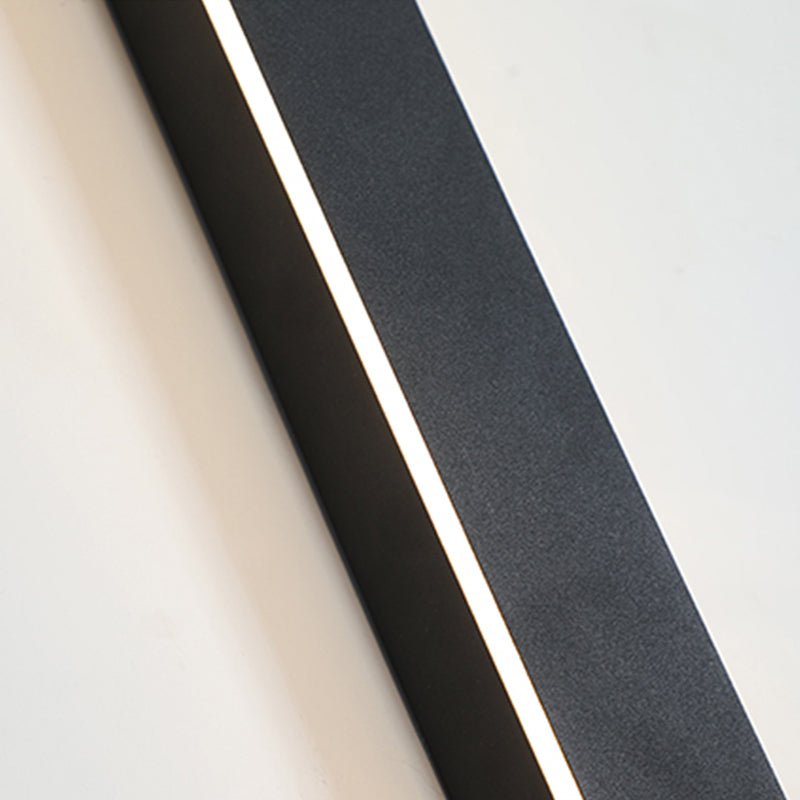 Linear LED outdoor wall lamp black IP65, minimalist design for garden and corridor