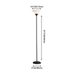 Floor lamp with cup-shaped acrylic shade and metal pole, minimalist multi-colour design