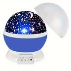 Star projector night table lamp with rotating dome, USB rechargeable LED