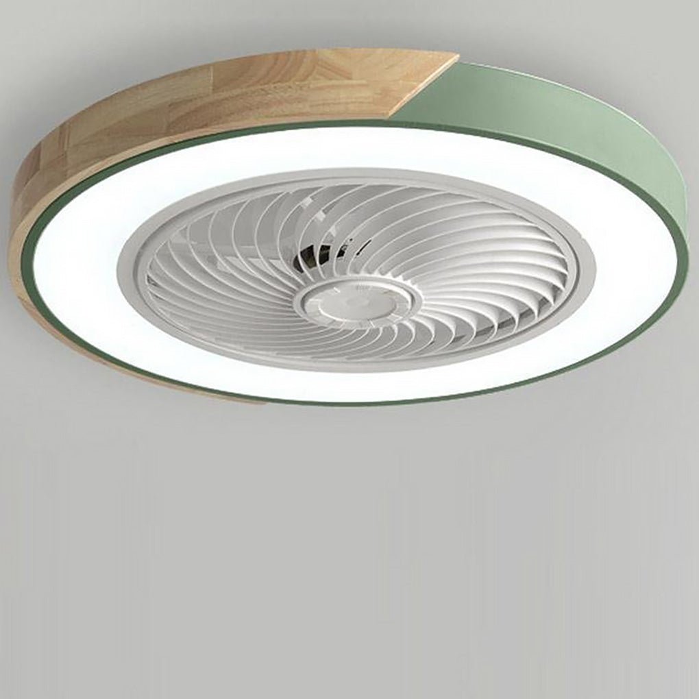 DC ceiling fan with LED light bladeless flush mount remote control round square