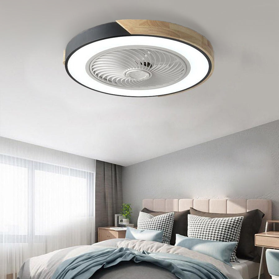 DC ceiling fan with LED light bladeless flush mount remote control round square