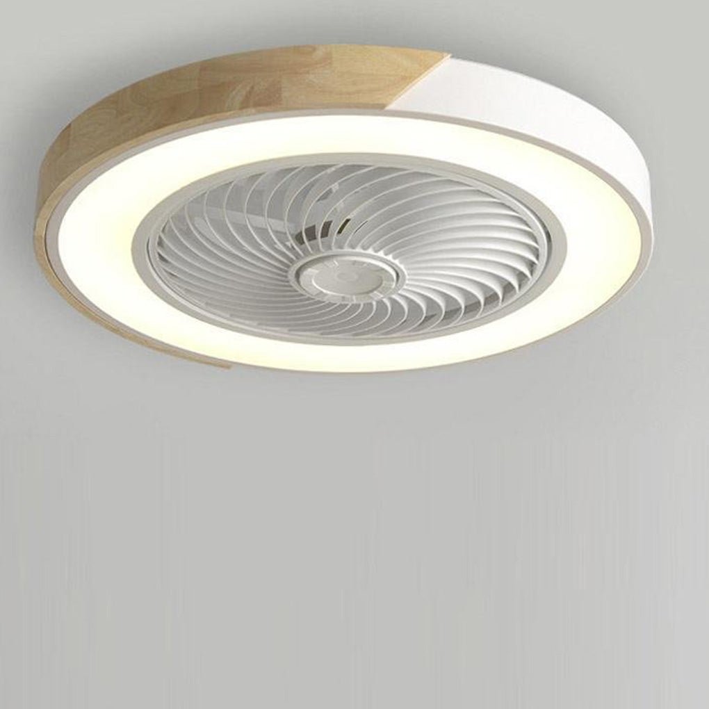 DC ceiling fan with LED light bladeless flush mount remote control round square