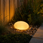 Solar garden lights frosted glass pebble path light warm white LED IP65 outdoor