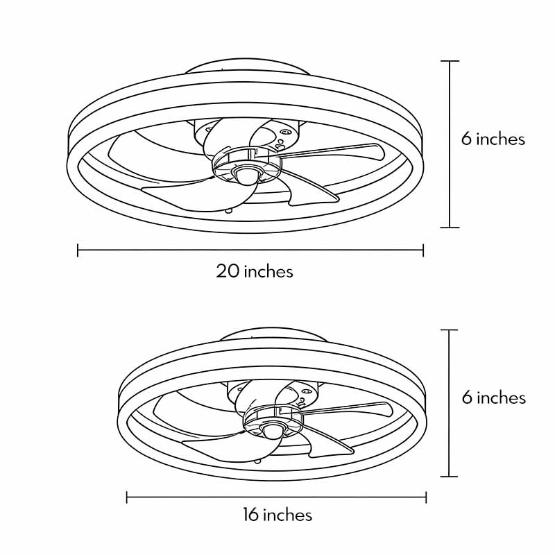 DC ceiling fan with LED light in gold, dimmable 2700K-6500K, modern flush mount design