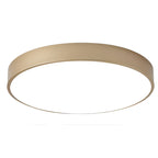 Low profile round LED ceiling light with acrylic diffuser and minimal frame