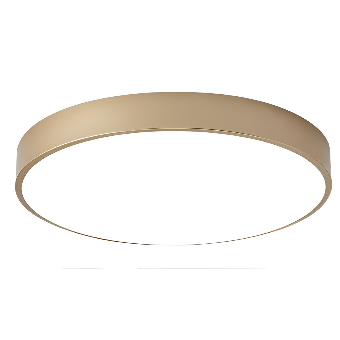 Low profile round LED ceiling light with acrylic diffuser and minimal frame
