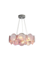 Art Deco Pendant Light | Iridescent Glass Discs, Chrome, E14